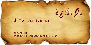 Őz Julianna névjegykártya